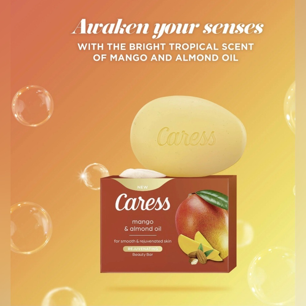 8 Pack Caress Mango & Almond Oil Rejuvenating 3.75 oz Bar Soap - Picture 2 of 9